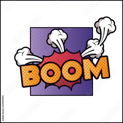 expression bubble with boom pop art style