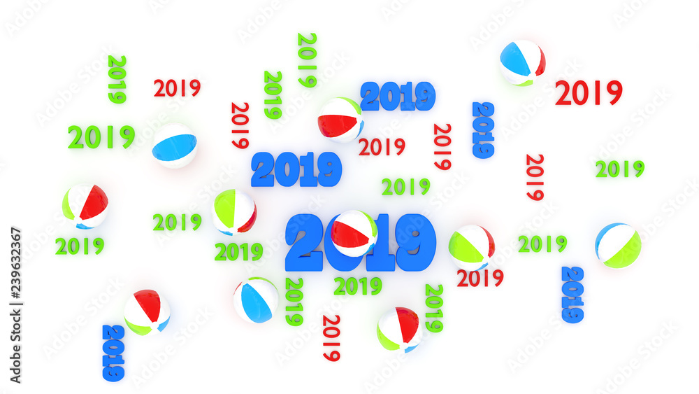 Top View of Several Beach Ball 2019 Designs with Some Balls