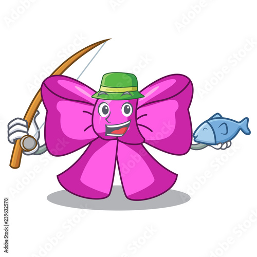 Fishing bow tie in character design trendy