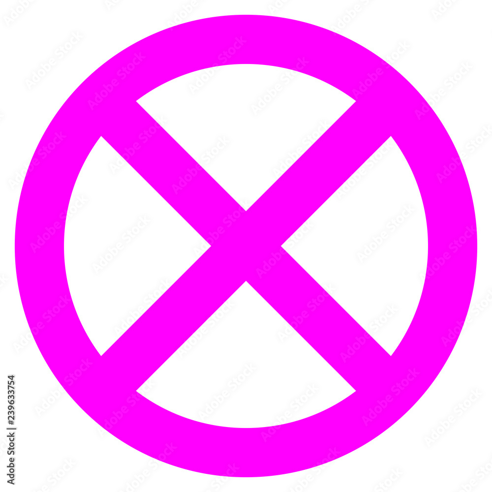 No sign - purple thick simple, isolated - vector No sign - purple thick simple, isolated - vector