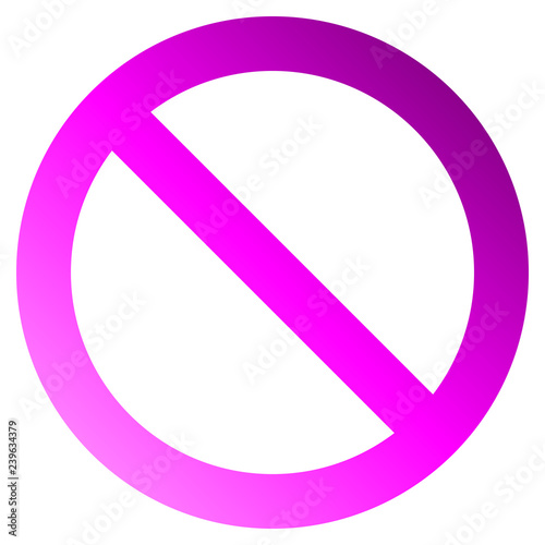 No sign - purple thick gradient, isolated - vector