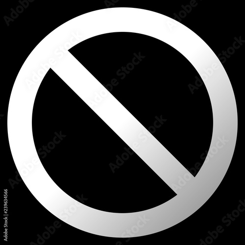 No sign - white thick gradient, isolated - vector