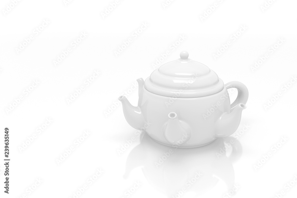 teapot with several spouts. 3D illustration teapot with several spouts. 3D illustration