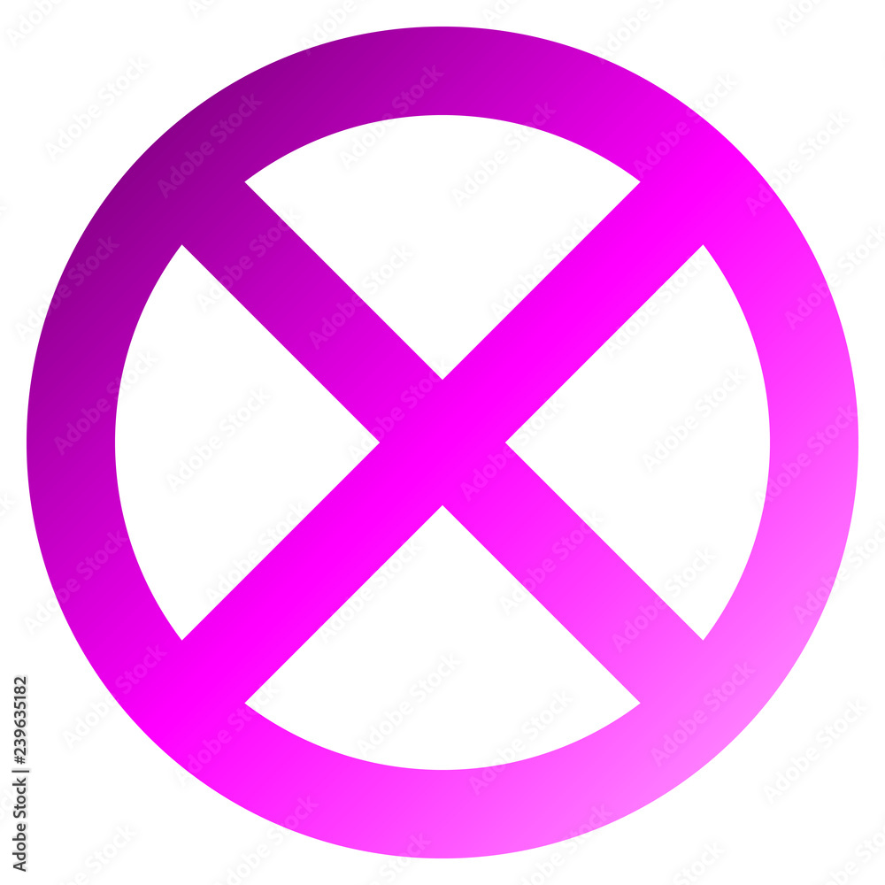No sign - purple thick gradient, isolated - vector No sign - purple thick gradient, isolated - vector