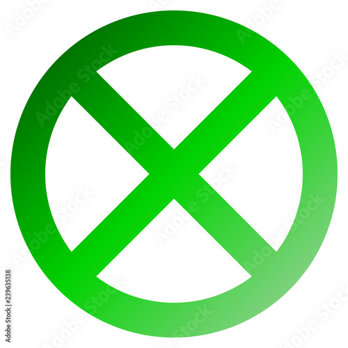 No sign - green thick gradient, isolated - vector