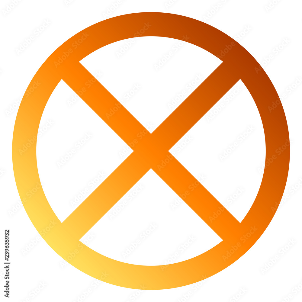 No sign - orange thin gradient, isolated - vector No sign - orange thin gradient, isolated - vector