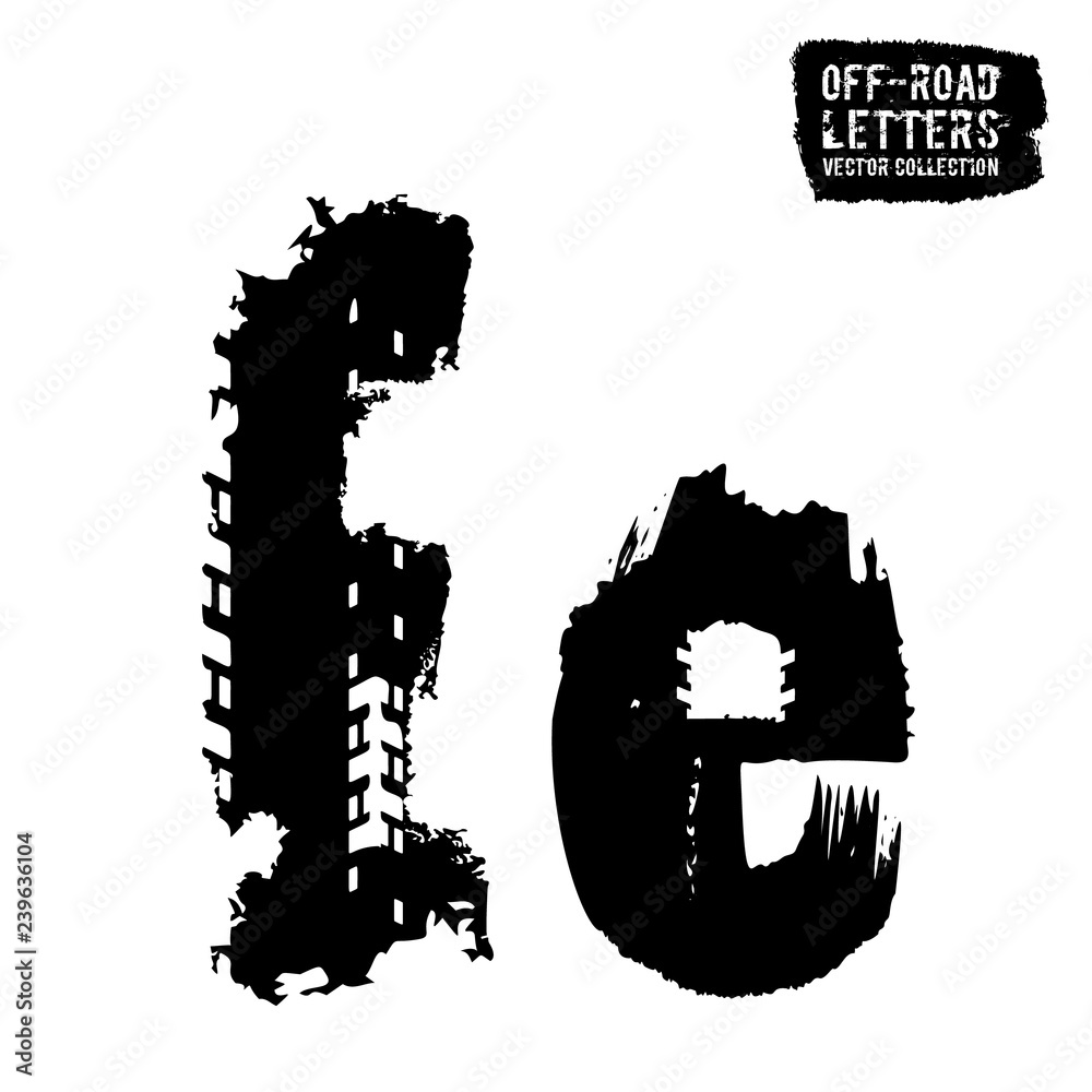 Naklejka premium Grunge Tire Letter