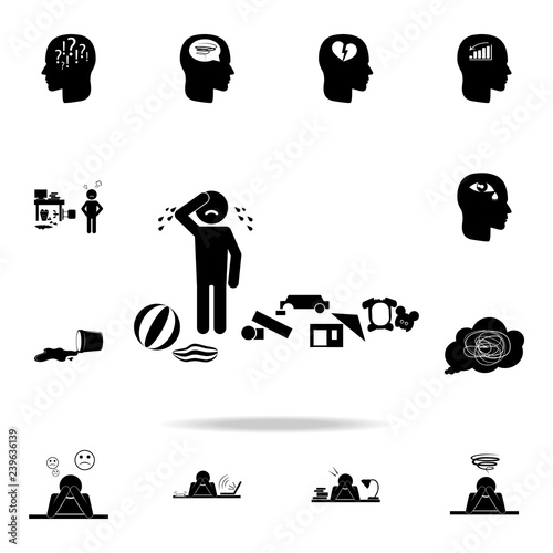 crying baby icon. Detailed set of chaos element icons. Premium graphic design. One of the collection icons for websites, web design
