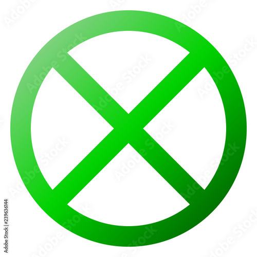 No sign - green thin gradient, isolated - vector
