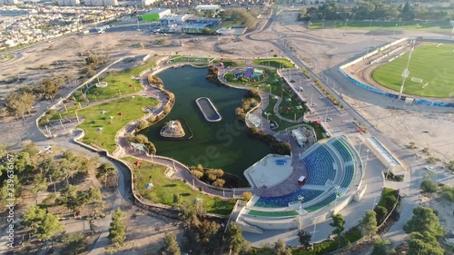 Park With A Lake In A Desert City photo