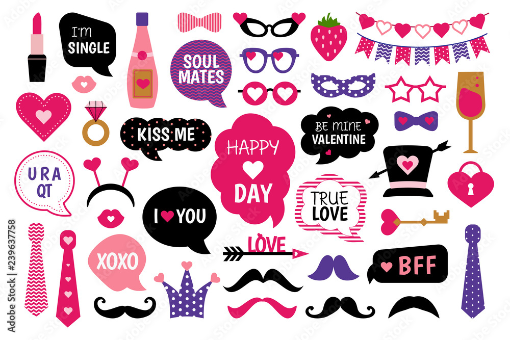 Valentine's Day photo booth props photobooth set Valentine's Day photo booth props photobooth set