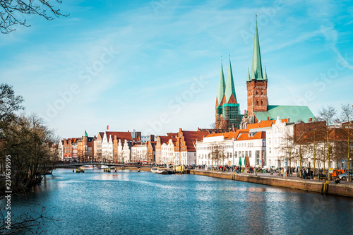 Panorama of the city Lubeck, Germany photo