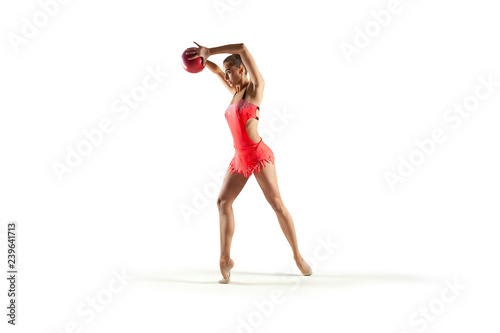 Rhythmic gymnastics isolated on white © VIAR PRO studio