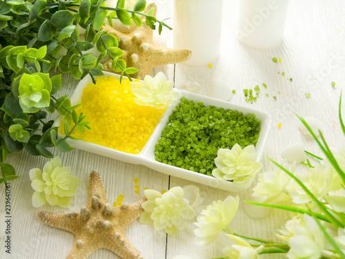 colored sea salt spa set