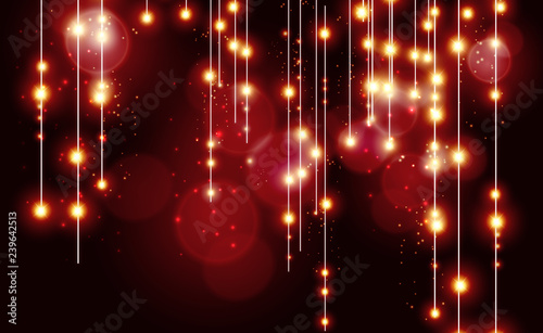 Abstract red bokeh effect background. Vector illustration.