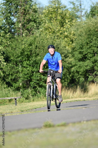 Happy Athlete Person Wearing Helmet Exercising © dtiberio