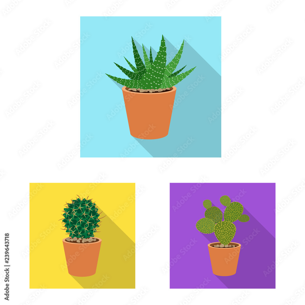 Vector illustration of cactus and pot symbol. Collection of cactus and cacti stock symbol for web. Vector illustration of cactus and pot symbol. Collection of cactus and cacti stock symbol for web.
