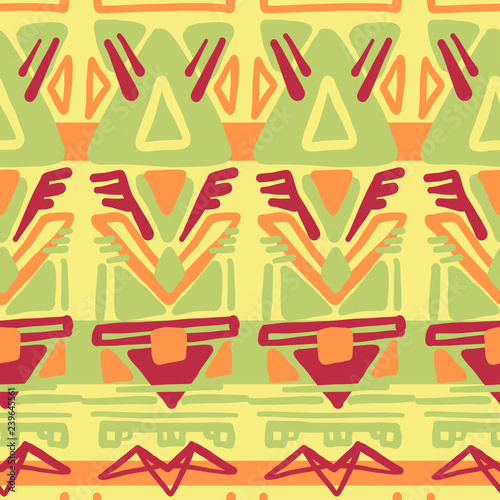 Abstract Ikat and boho style handcraft fabric pattern. Traditional Ethnic design for clothing and textile background, carpet or wallpaper