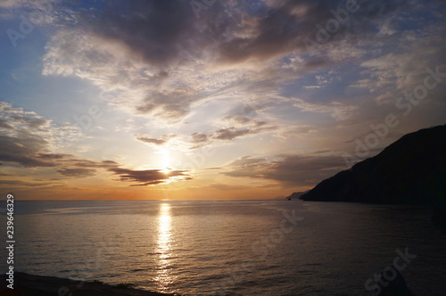 Sunset at bay of Portovenere  Liguria  Italy
