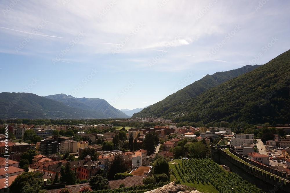 view of Bellinzona, canton Ticino, Swiss