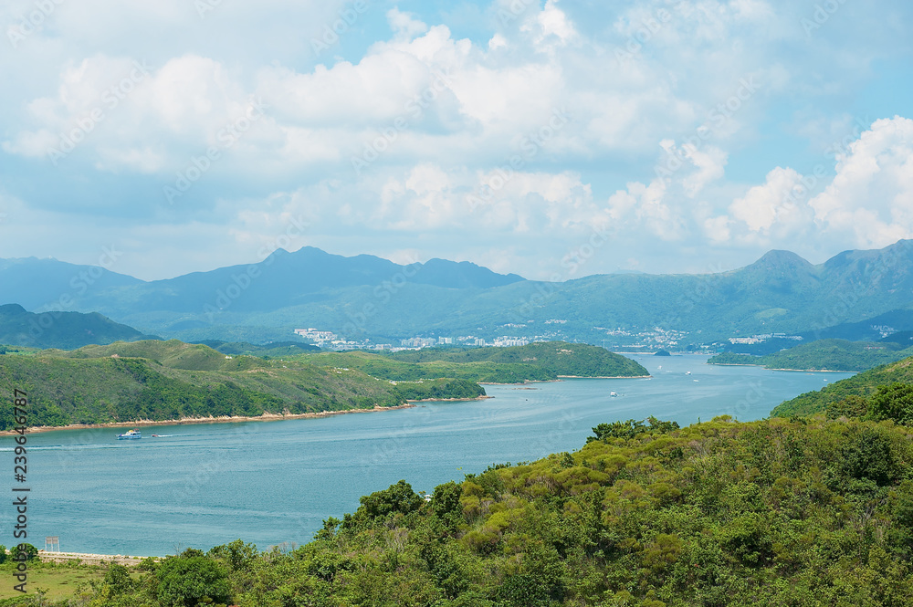 High Island Reservoir and Hong Kong Global Geo Park of China in Hong Kong, China.