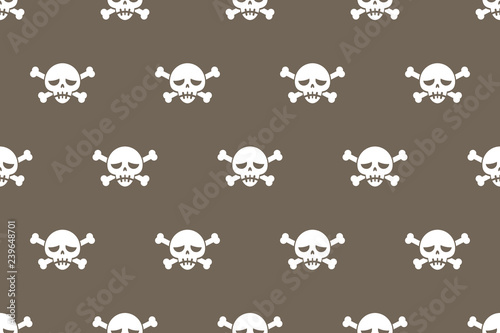 Vector cartoon skull seamless pattern background for design.