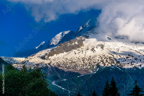Alp mountain covered with snow, Chamonix Mont Blanc, Haute-Savoi