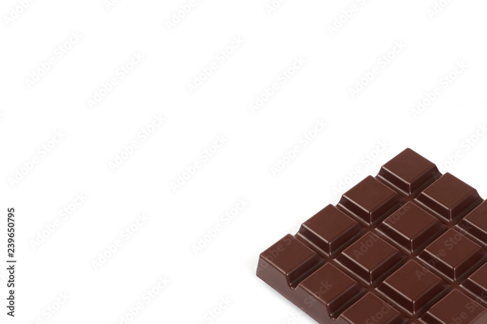 Dark chocolate bar isolated on a white background. Dark chocolate bar isolated on a white background.