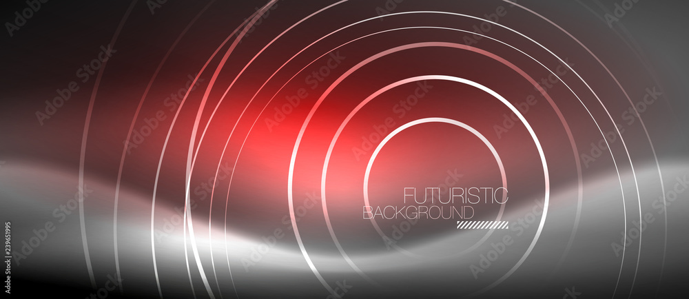 Neon circles abstract background, shiny lines Neon circles abstract background, shiny lines