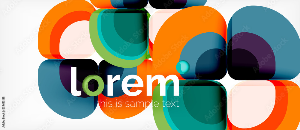 Round triangles geometric shapes composition Round triangles geometric shapes composition