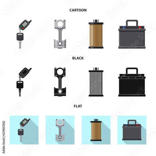 Vector design of auto and part symbol. Collection of auto and car vector icon for stock.