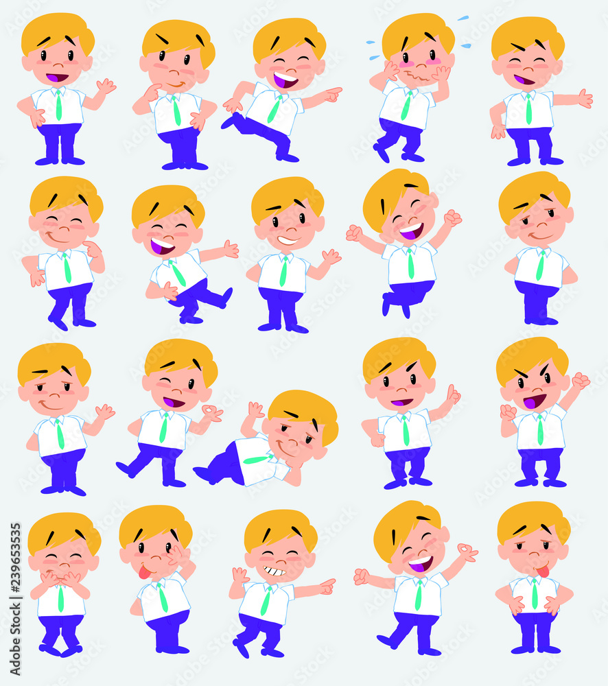 Cartoon character businessman in casual style. Set with different postures, attitudes and poses, always in positive attitude, doing different activities in vector vector illustrations. Cartoon character businessman in casual style. Set with different postures, attitudes and poses, always in positive attitude, doing different activities in vector vector illustrations.