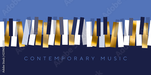 Luxury gold and blue invitation for music concert