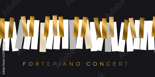 Abstract gold and black invitation for music concert