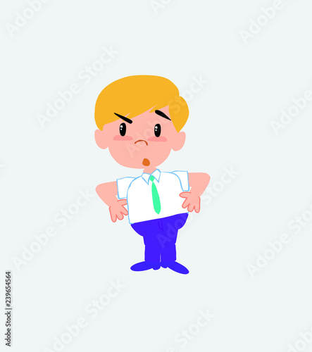 Businessman in casual style with an expression of unpleasant surprise.