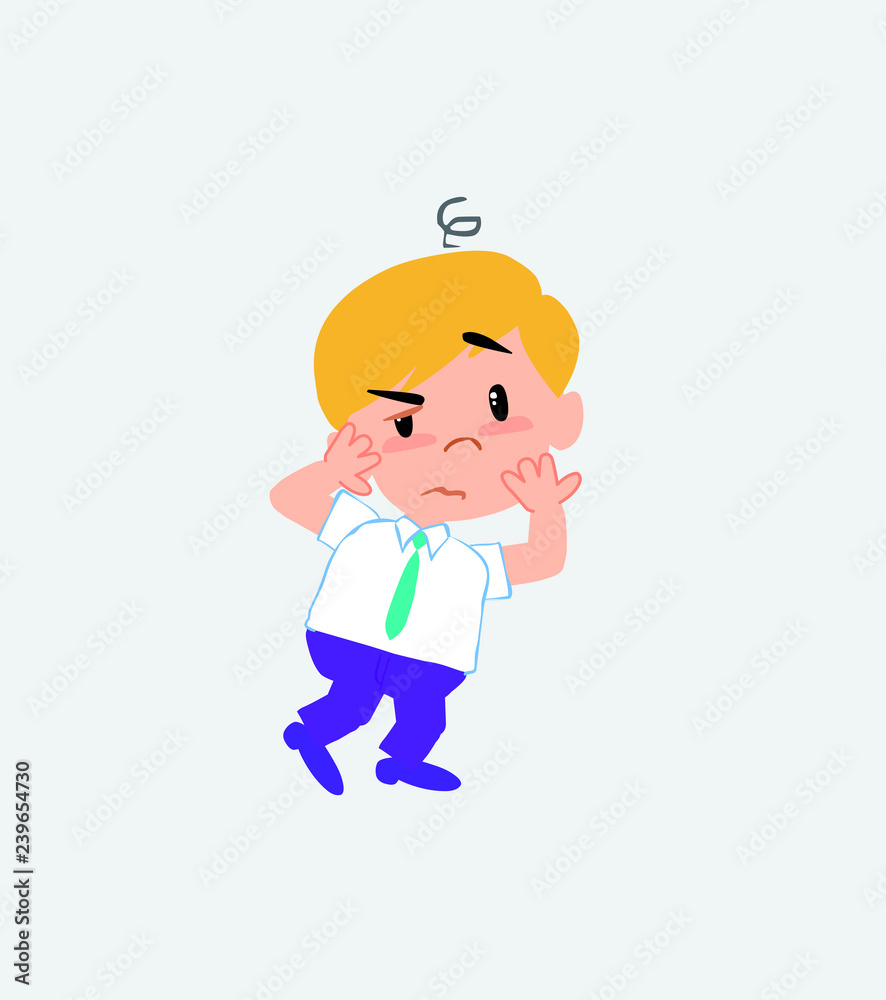 Businessman in casual style something sick and dizzy. Businessman in casual style something sick and dizzy.