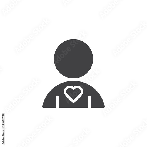 Favorite blogger avatar vector icon. filled flat sign for mobile concept and web design. Human Heart simple solid icon. Symbol, logo illustration. Pixel perfect vector graphics