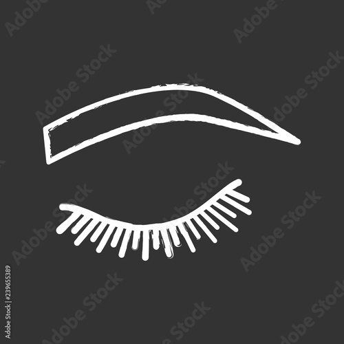 Soft arched eyebrow shape chalk icon