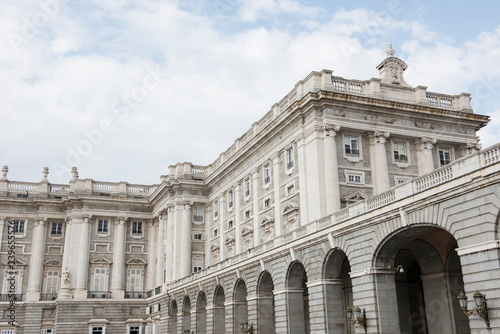 Image of the Royal Palace of Madrid, which is the official Spanish Royal Family residence. It is located in the city of Madrid. The architecture is jaw dropping.