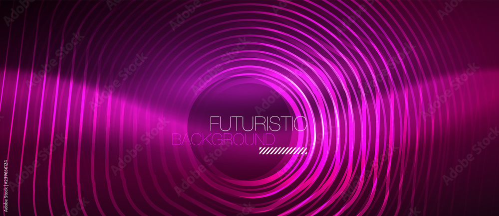 Neon glowing wave, magic energy and light motion background. Vector wallpaper template Neon glowing wave, magic energy and light motion background. Vector wallpaper template