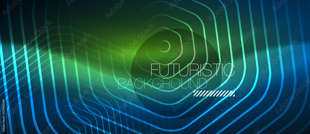 Neon glowing lines, magic energy space blue light concept, abstract background wallpaper design Neon glowing lines, magic energy space blue light concept, abstract background wallpaper design