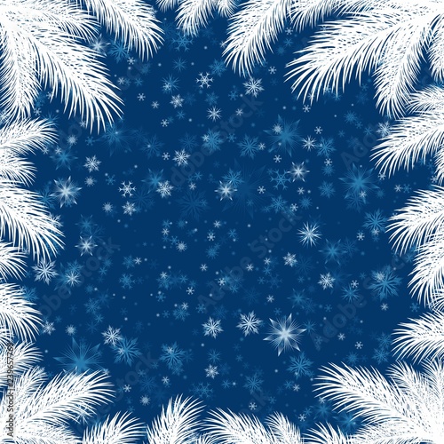 Frame with spruce branches.