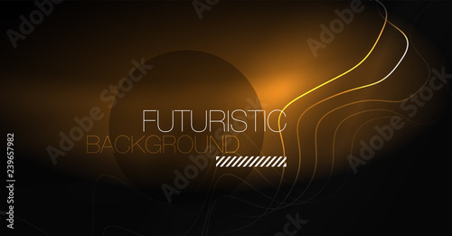 Neon lines wave background. Abstract composition