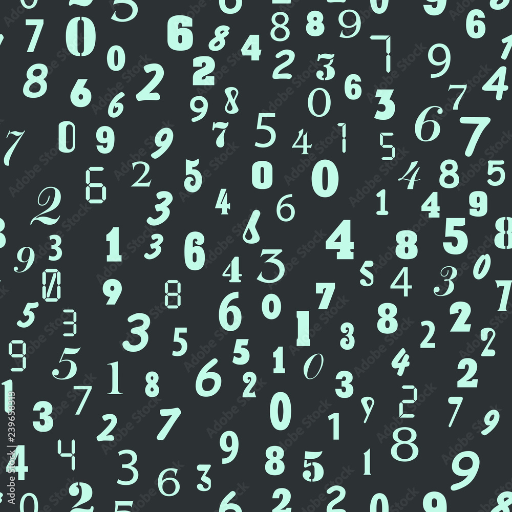 Different Numbers school concept. Seamless vector EPS 10 pattern. Flat style Different Numbers school concept. Seamless vector EPS 10 pattern. Flat style