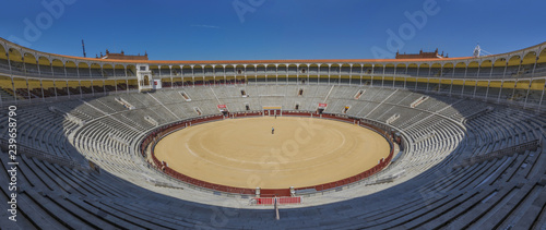Madrid, Spain - with a a seating capacity of 23,798, Las Ventas is one of the biggest bullrings in the World. Here in particular a view of the stands photo