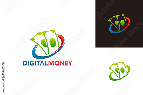 Digital Money Logo Template Design Vector, Emblem, Design Concept, Creative Symbol, Icon