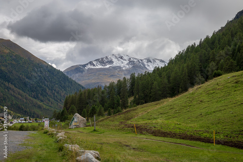 The mountains and the lake near Livigno. photo