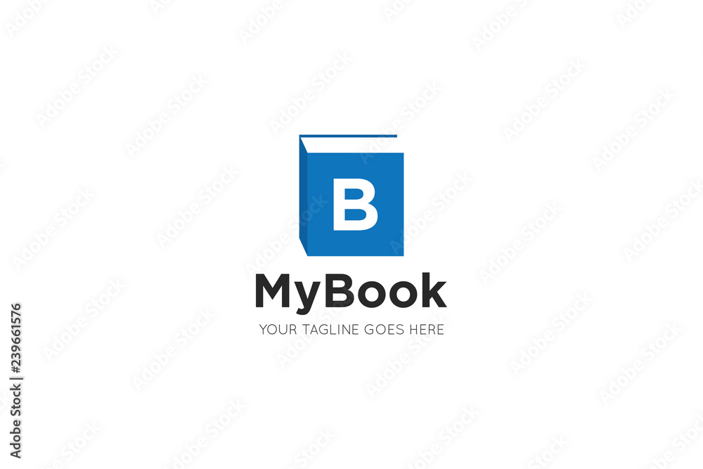 book logo and book icon design template