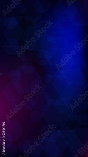 Blockchain Technology Background. Vertical Template BG for Mobile Device. Digital Tehnology Backdrop. Futuristic Cyberspace with Hexagon Fractals. Vector  Technology Blockchain Background.