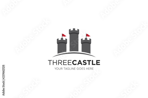 Castle logo and castle icon design template